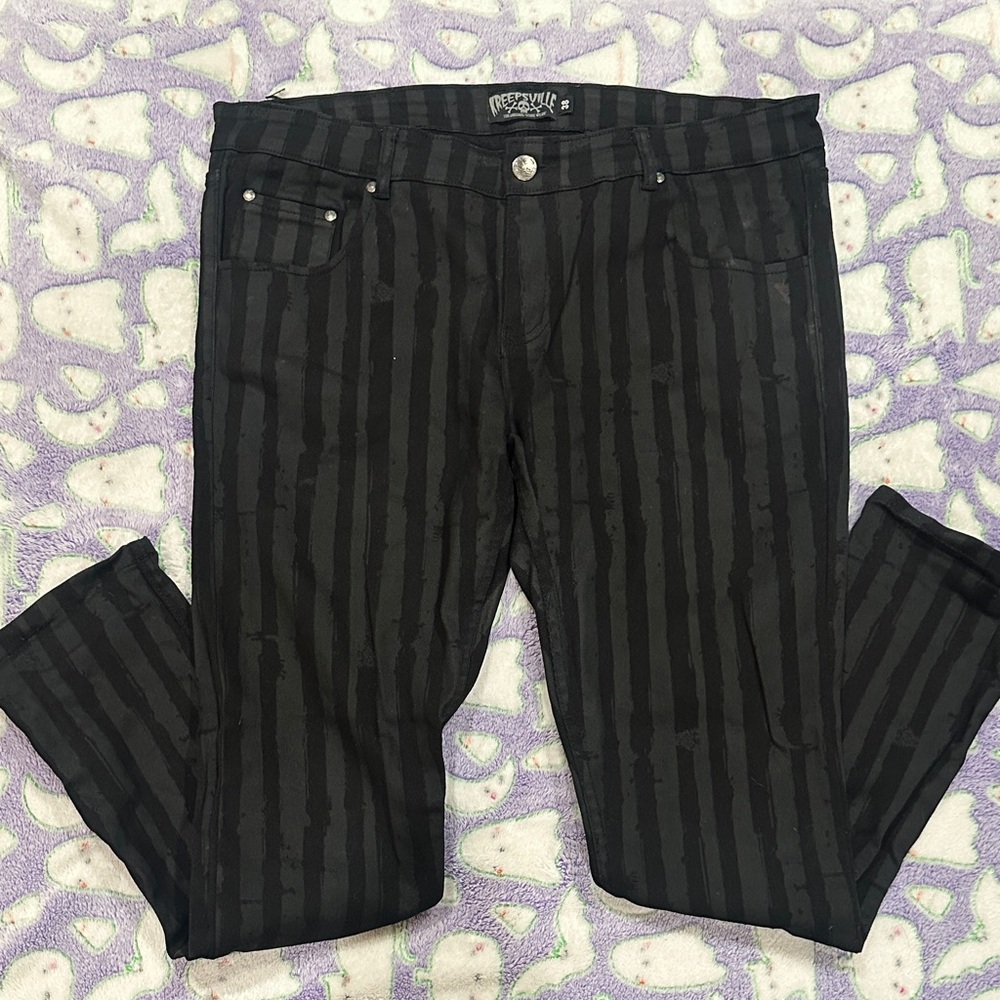 Kreepsville Black Striped Pants - Picture 3 of 8